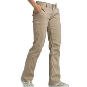 Prana Women's 12 Halle Pant Convertible Roll Up Tan Khaki Hiking Outdoor